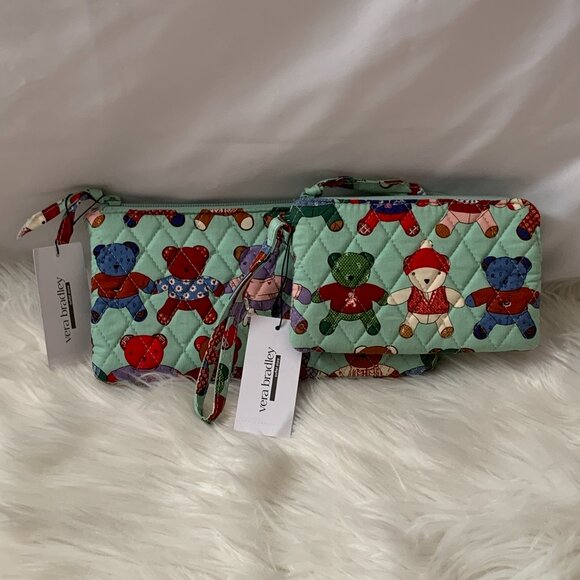 VERA BRADLEY Toasty Teddies Essential Clutch & Wristlet SET (2 PIECES SET) - Picture 2 of 7